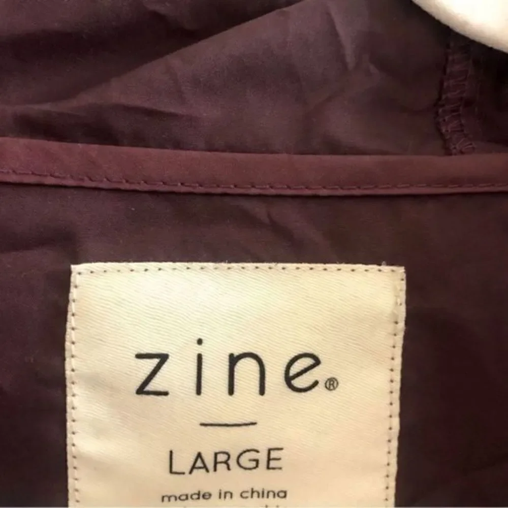 ZINE Maroon Lightweight‎ Jacket With Front Pockets Size Large